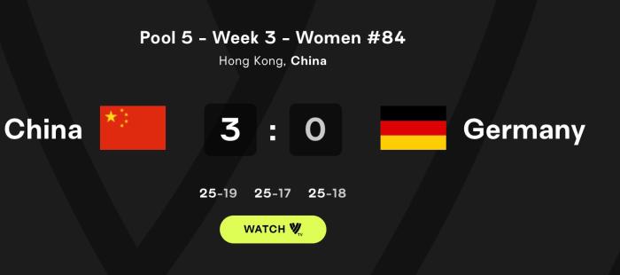 郎平到场观战中国女排在香港站速胜德国队，展